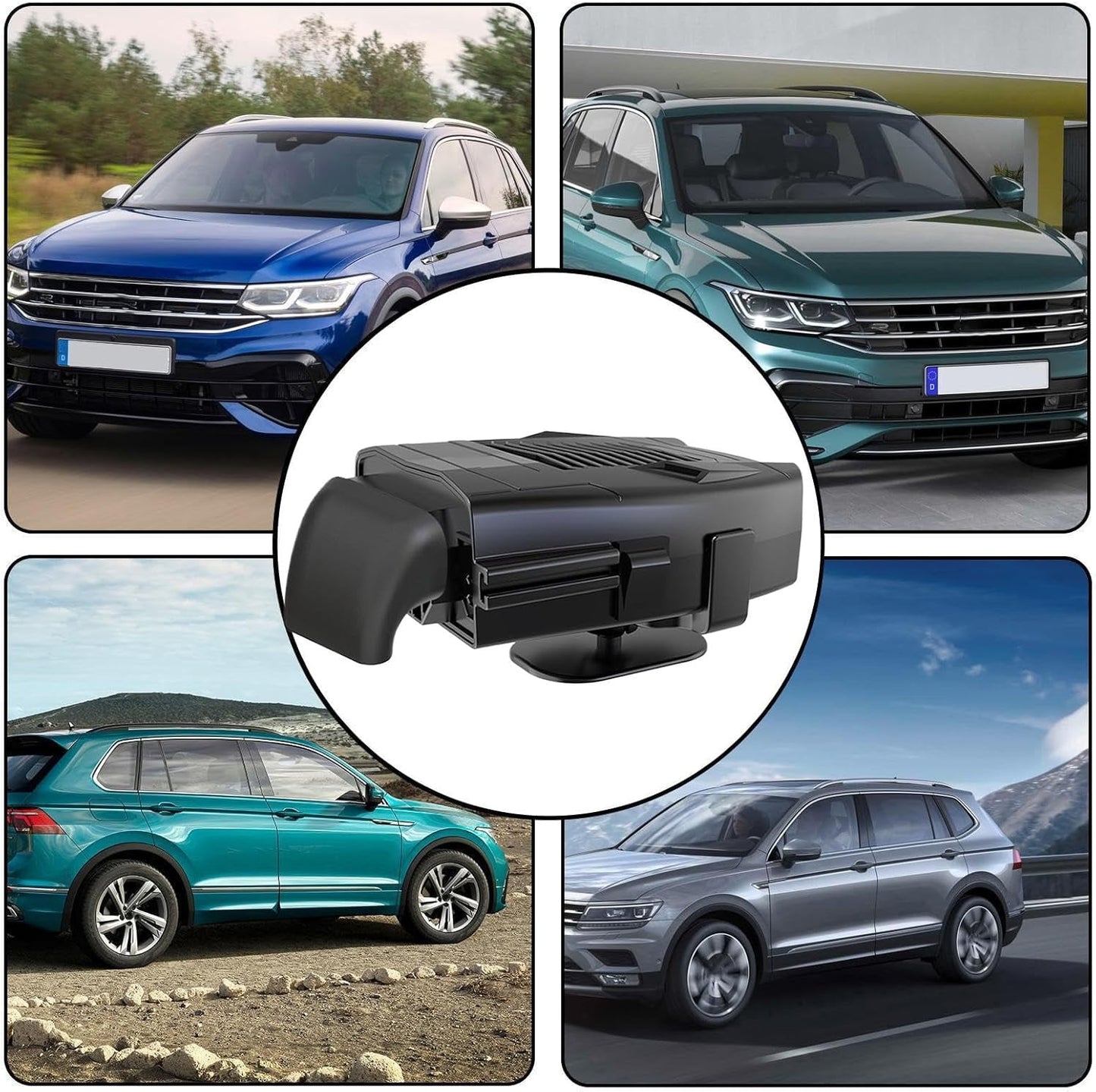 MUSICOZY Car Heater Fan 12v 150w Winter Windshield Defogger and Defroster 2 in 1 Portable Car Fast Heating Cooling Fan Can Heat for Seat with 1.4M Line 360° Rotatable Base Car Heater(Black)