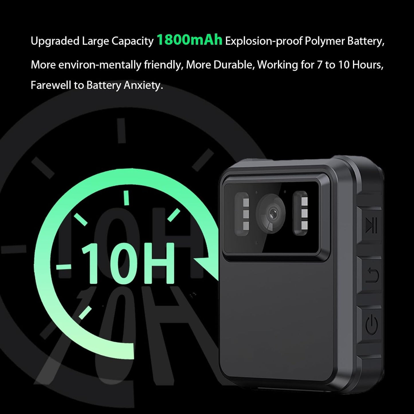 Police Body Cameras with Audio and Video Recording Body Mounted Video Camera Built-in 64GB Personal Wearable Cam with 2.0” Screen Night Vision IP65 for Police Law Enforcement Security(No Wifi)