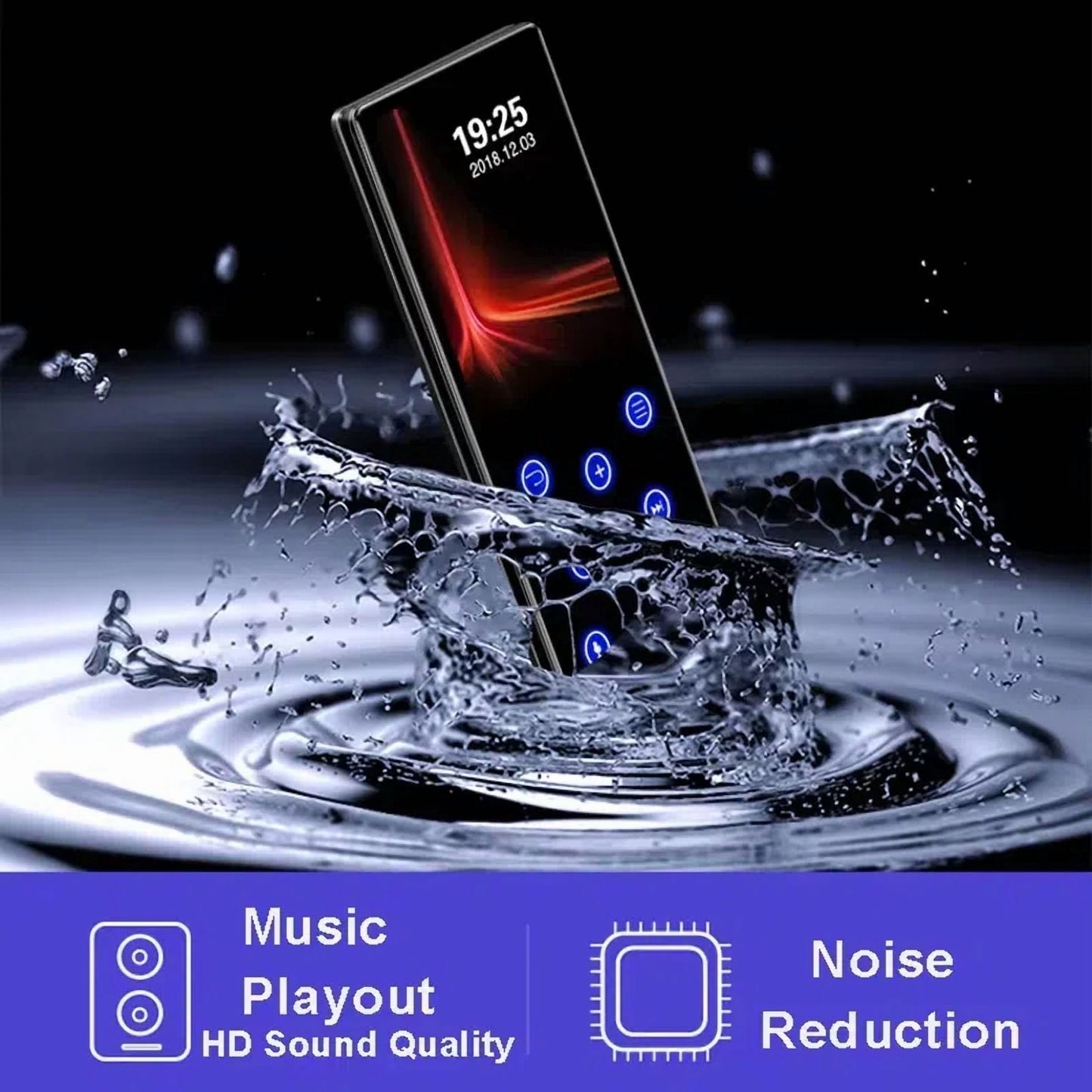 96GB MP3 Player with Bluetooth Portable Lossless Sound Music Player with HD Speaker 2.4 Screen Voice Recorder FM Radio Touch Buttons HiFi MP4 Player Built-in 32GB Support up to 128GB for Walking