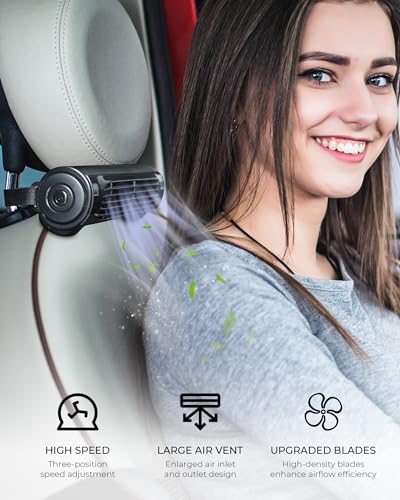 foryou Car Fans Seat Cooling Fans Blow Cold Air Backseat Car Fans Portable Car Fans for Back Seat for Kids for Cars