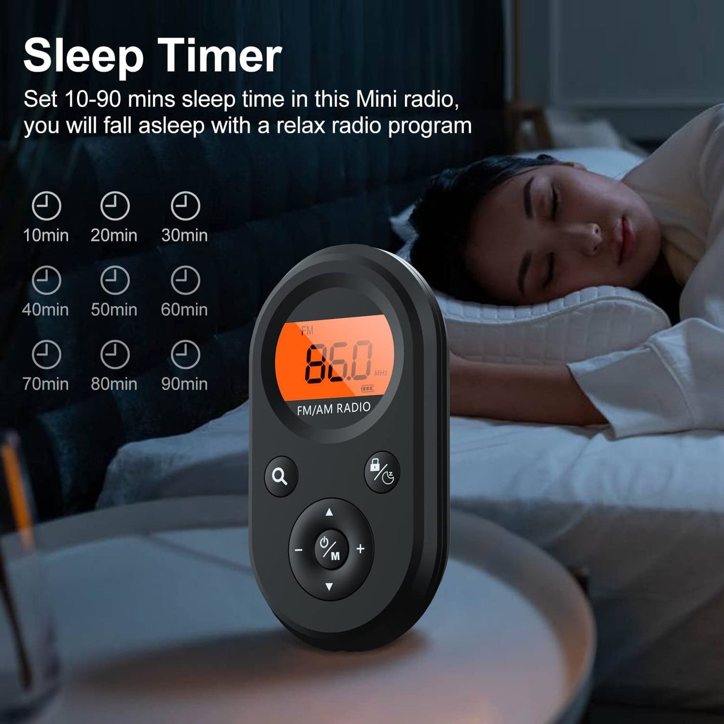 AM FM Portable Radio Personal Pocket Radio Rechargeable with Best Reception Long Battery Life Stereo Earphone Small Digital Transistor Radios for Hiking Walking Jogging