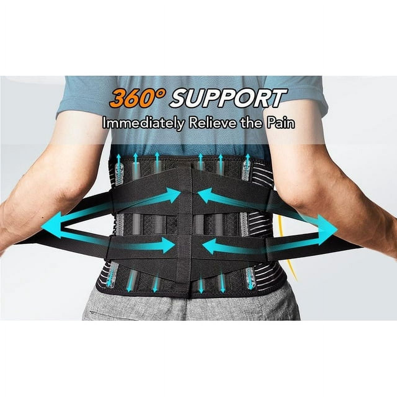 Back Braces for Lower Back Pain Relief with 6 Stays Breathable Back Support Belt for Men/Women for work Anti-skid lumbar support belt with 16-hole Mesh for sciatica(L)