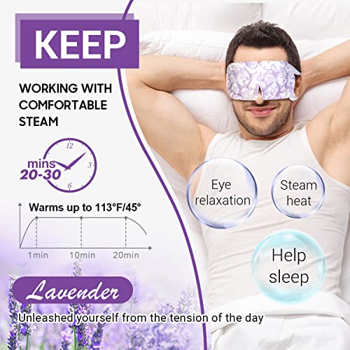 16 Packs Steam Eye Masks for Dry Eyes  SPA Warm Eye Mask  Relief Eye Fatigue Hot Sleep Eye Mask for Puffy Eyes Mask (Lavender)