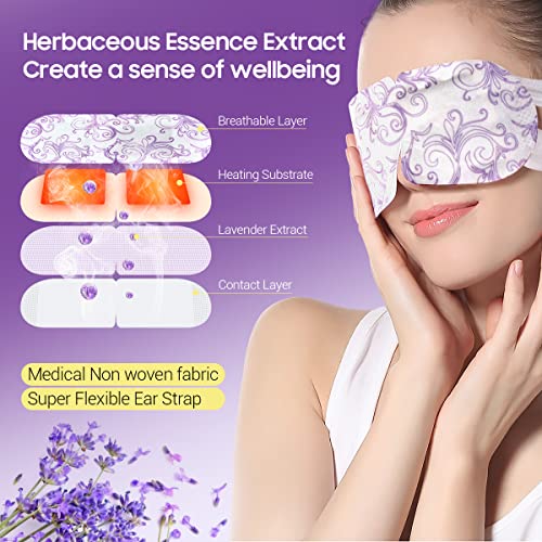 16 Packs Steam Eye Masks for Dry Eyes  SPA Warm Eye Mask  Relief Eye Fatigue Hot Sleep Eye Mask for Puffy Eyes Mask (Lavender)