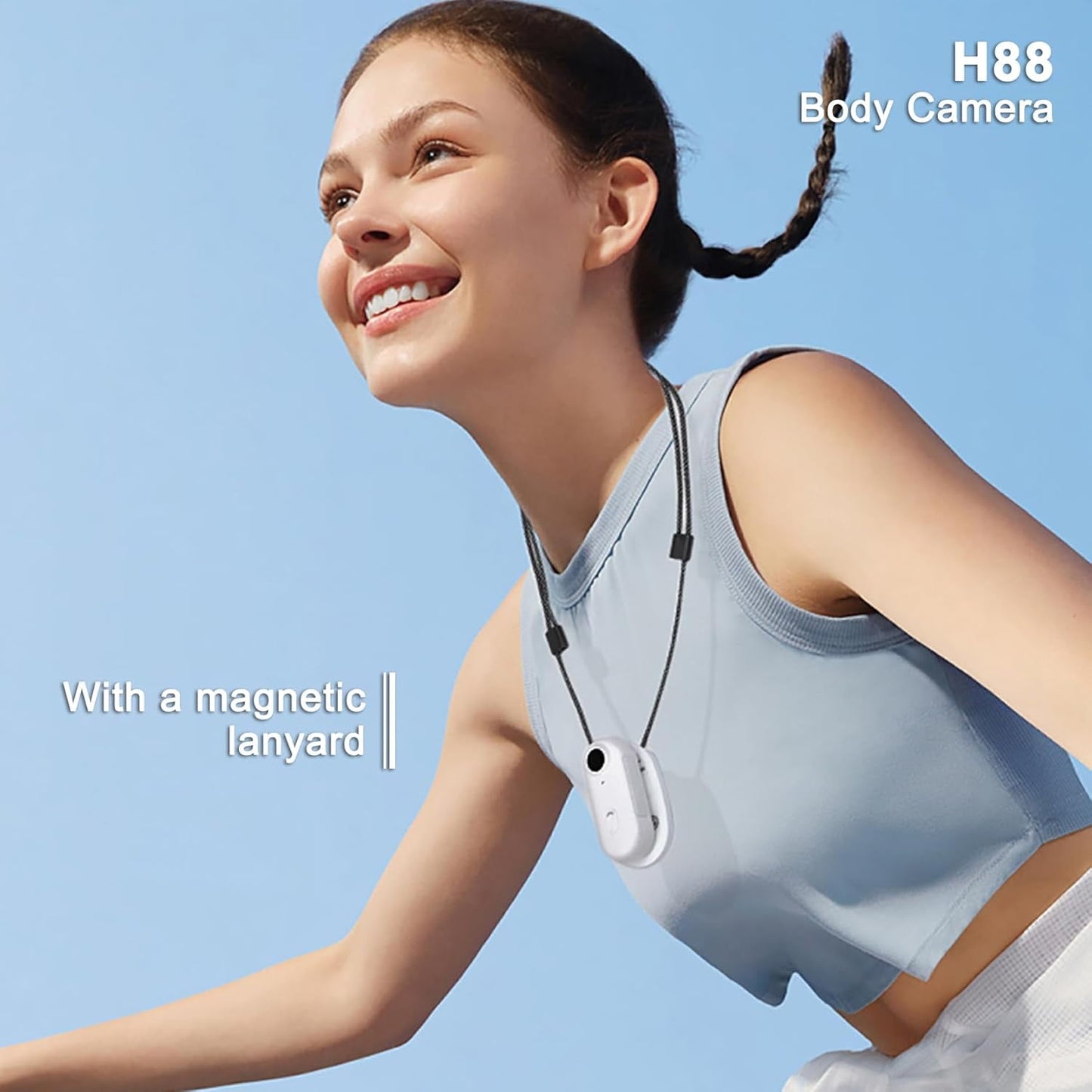 4K Mini WIFI Action Camera 128GB Police Cam Portable Body Cam Wearable Video Recorder with IPX7 Waterproof Underwater Camcorder Helmet Mount Magnetic Sport DV for Bike Cycling Pet Vlogging(White)