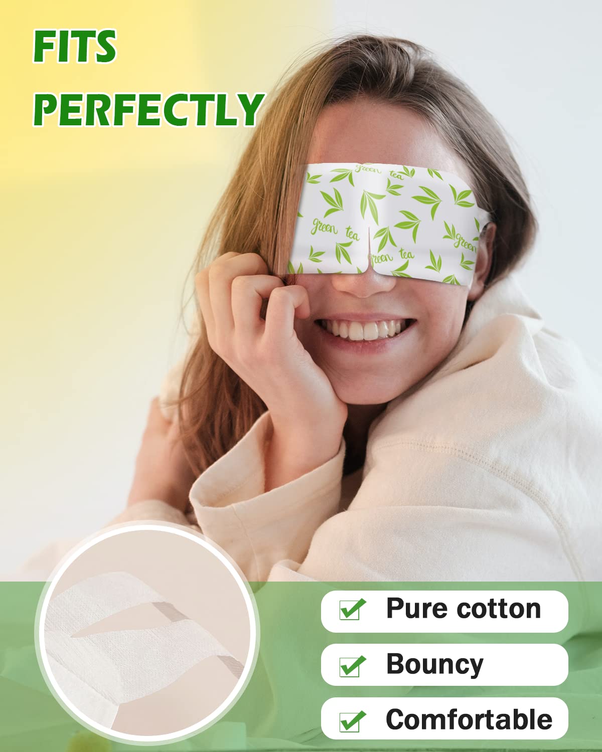 16 Packs Steam Eye Masks for Dry Eyes  Green Tea Warm Eye Mask  Relief Eye Fatigue Hot Sleep Eye Mask for Puffy Eyes Mask  Disposable Moist Heating Compress Pads for Sleeping  Self Heated Eye Mask