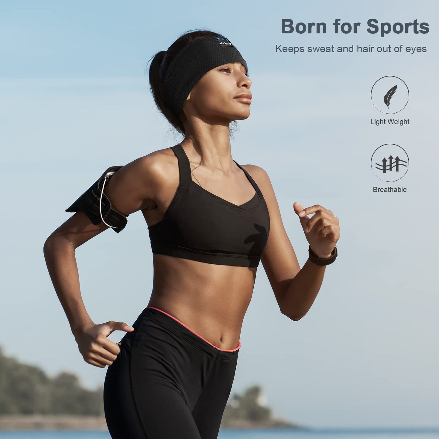 LC-dolida Sleep Headphones Bluetooth Headband  Headband Headphones Wireless Earphones Built in Speakers for Side Sleepers  Sleeping Headphones Sleep Earbuds