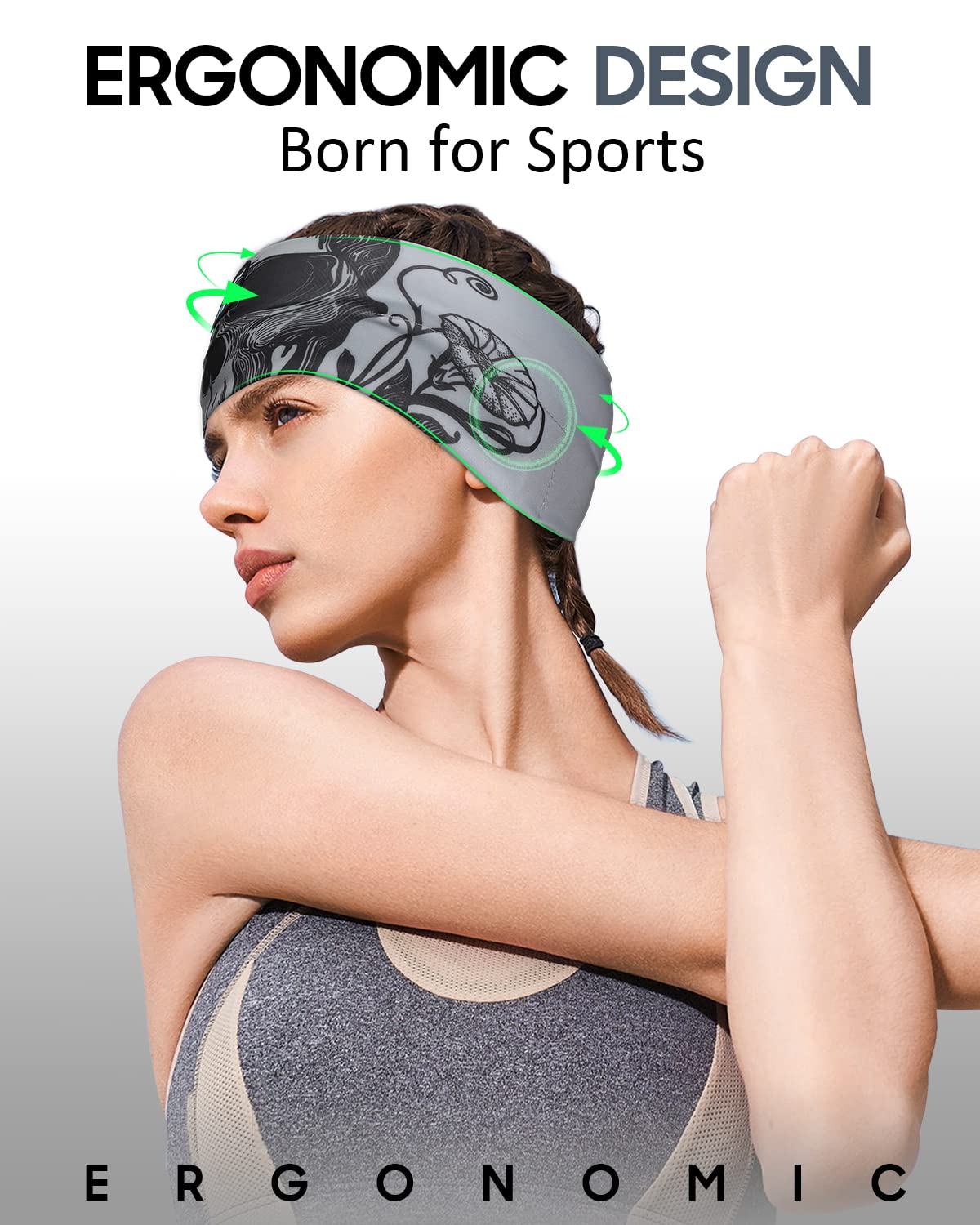 MUSICOZY Sleep Headphones Bluetooth Headband  Wireless Sleeping Headphones Music Sport Headbands  Long Time Play Sleeping Headsets Built-in Thin Speakers(Skulls Design)