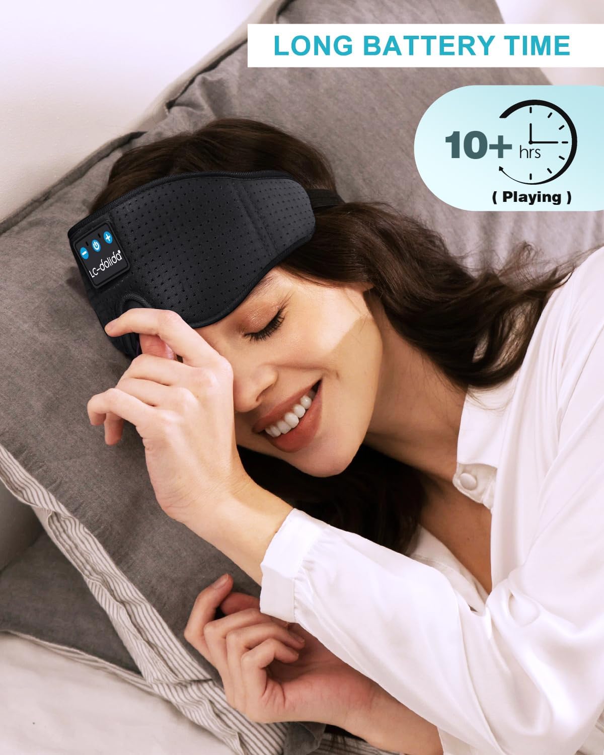 Sleep Headphones  3D Sleep Mask Bluetooth Wireless  Sleeping Headphones for Side Sleepers Sleep Eye Mask Music Weighted Sleeping Mask Meditation Gifts for Men Women (Black)