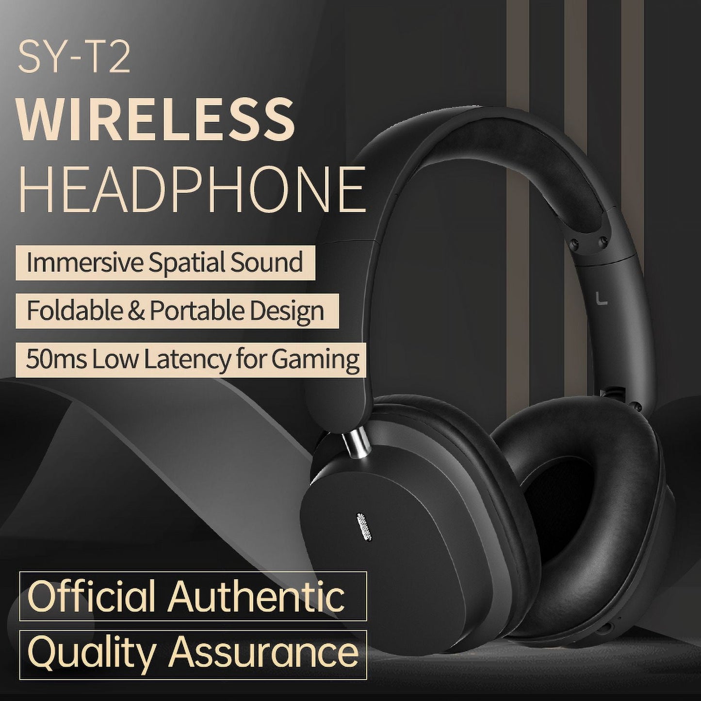 Wireless Bluetooth Headphones Over Ear Hi-Fi Stereo Wireless Headphones Foldable/Wired/Wireless with Microphone/TF Available for TV Travel Home Office Headset Quick Charge 20 Hours Playtime Black
