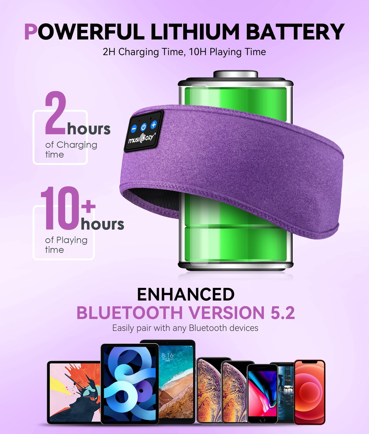 Bluetooth 5.2 Headband Sleep Headphones Headband Headphones Sports Wireless Music Earphones