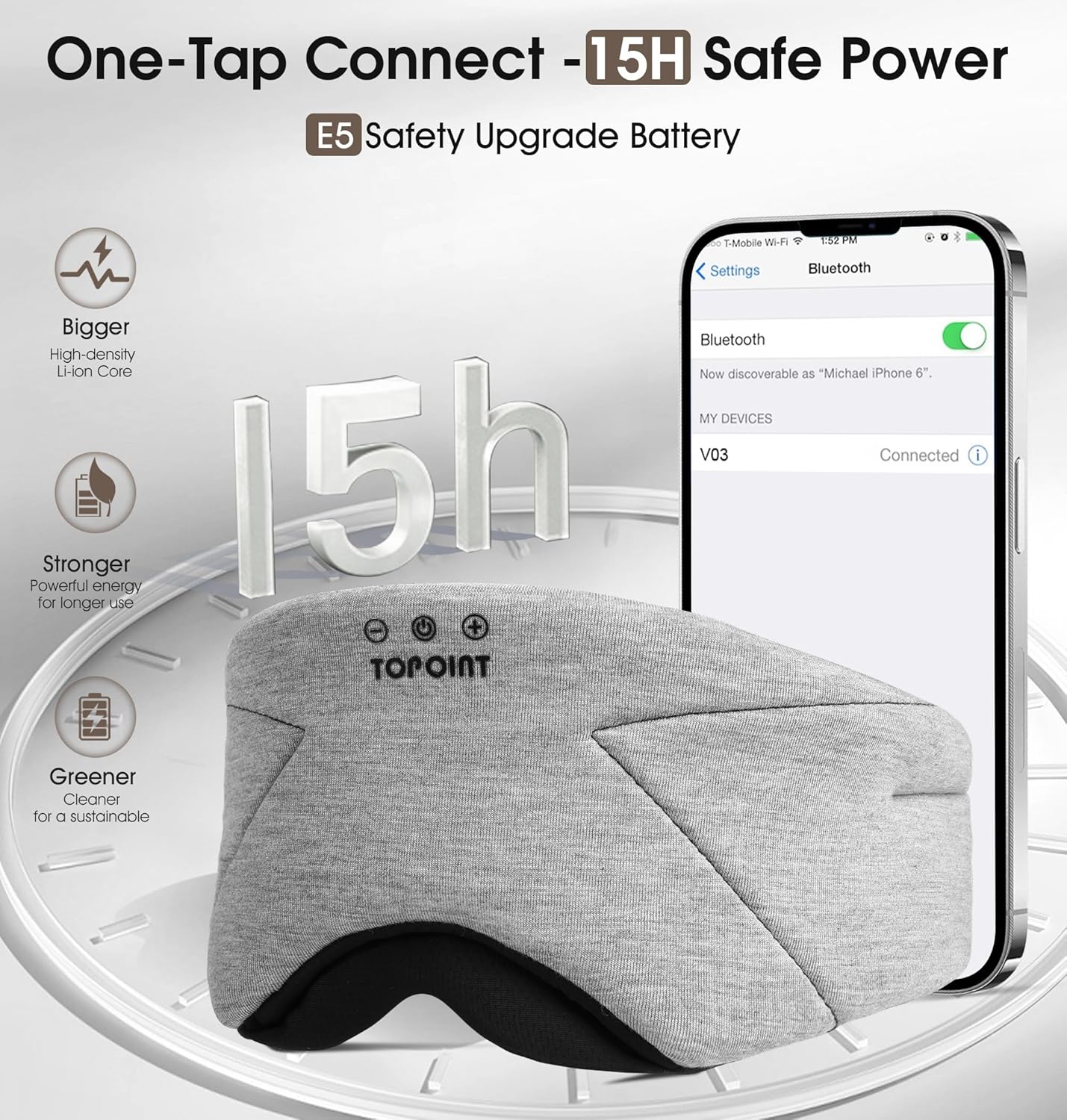 Sleep Mask with Headphones Bluetooth 5.4  TOPOINT Blackout Eye Mask for Sleeping Headphones Earphones with Soft Bamboo Cotton Cooling Breathable  HD Stereo Speaker for Side Sleepers Women Men Travel