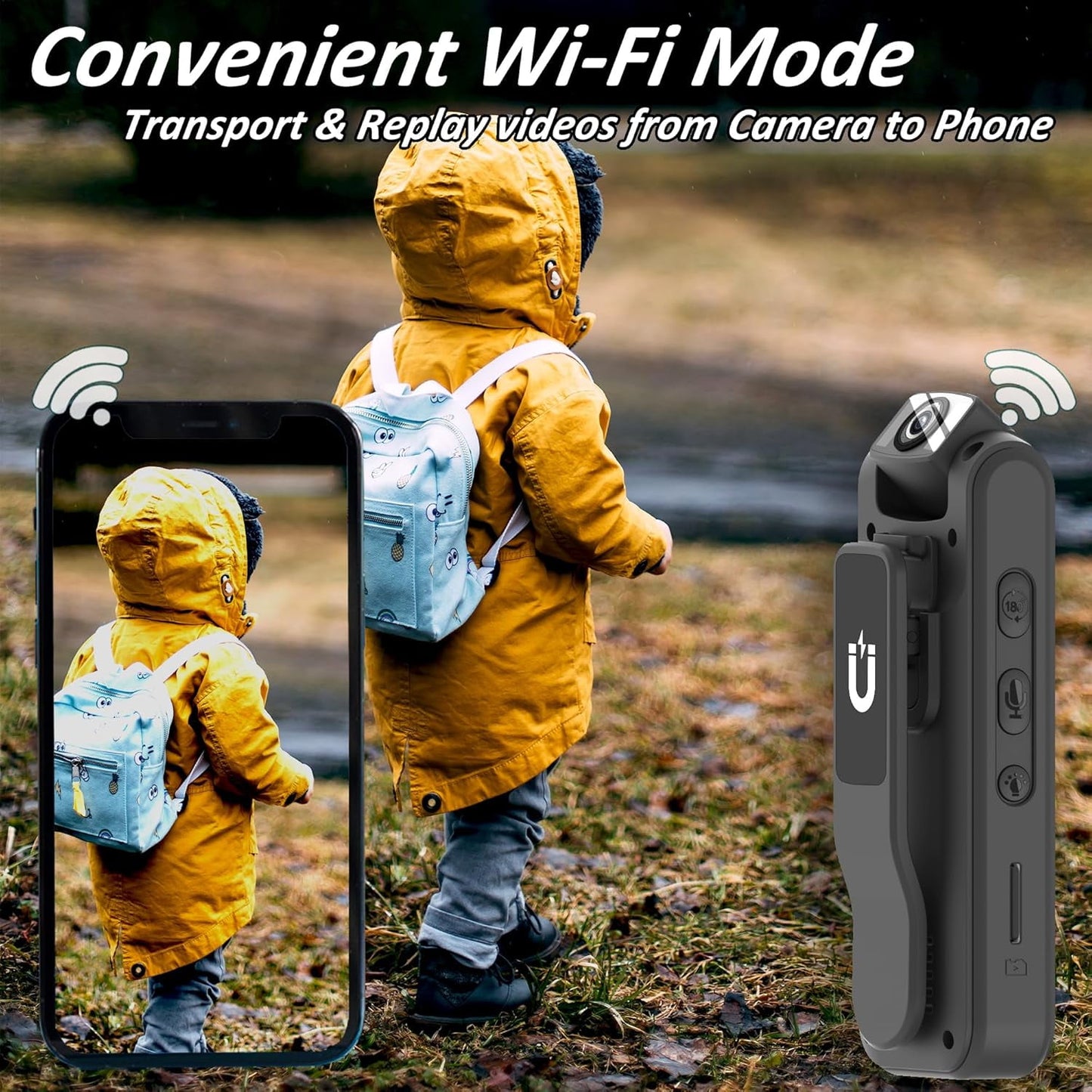 Body Camera with Audio & Video Recording- 128GB 1080P HD Police Cop Cam 180° Rotating Lens-Loop Recording 1.4 Display Portable Wearable Cam for Law Enforcement Outdoor Activities Riding Hiking