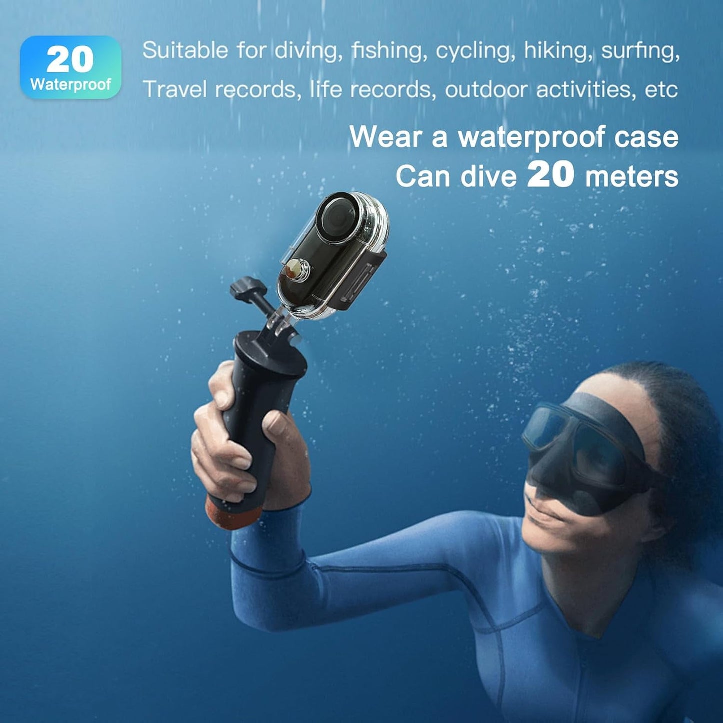 4K Mini WIFI Action Camera 128GB Police Cam Portable Body Cam Wearable Video Recorder with IPX7 Waterproof Underwater Camcorder Helmet Mount Magnetic Sport DV for Bike Cycling Pet Vlogging(Black)