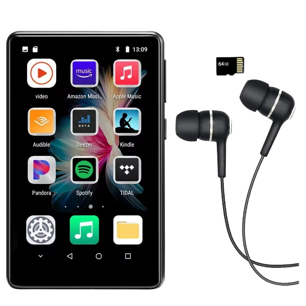 96GB MP3 Player with Spotify 4 Touch Screen 1080P HD Video Mp3 & Mp4 Player with Bluetooth WiFi HiFi Lossless Sound Android Music Player with Audible Browser Amazon Music FM Radio Support Up 512GB