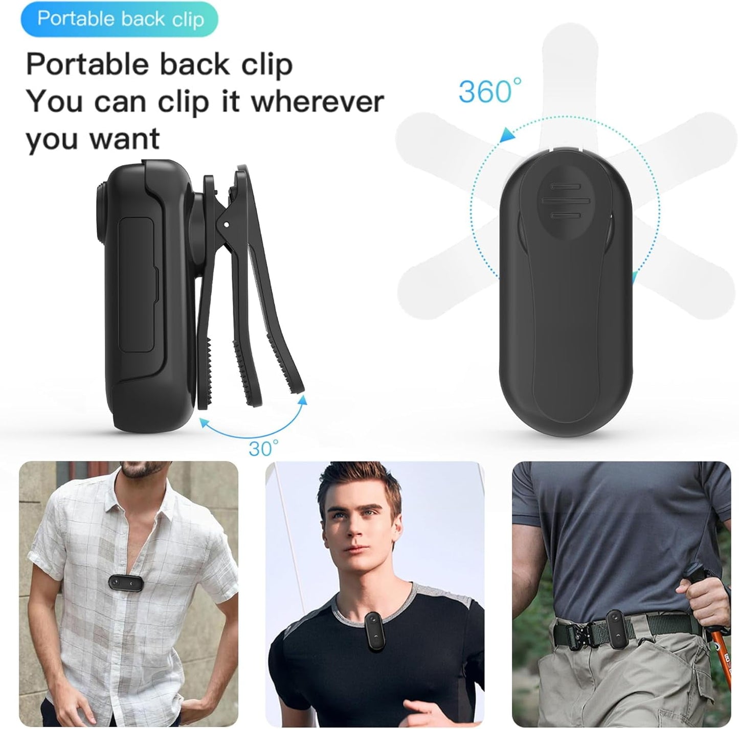 4K Mini WIFI Action Camera 128GB Police Cam Portable Body Cam Wearable Video Recorder with IPX7 Waterproof Underwater Camcorder Helmet Mount Magnetic Sport DV for Bike Cycling Pet Vlogging(Black)