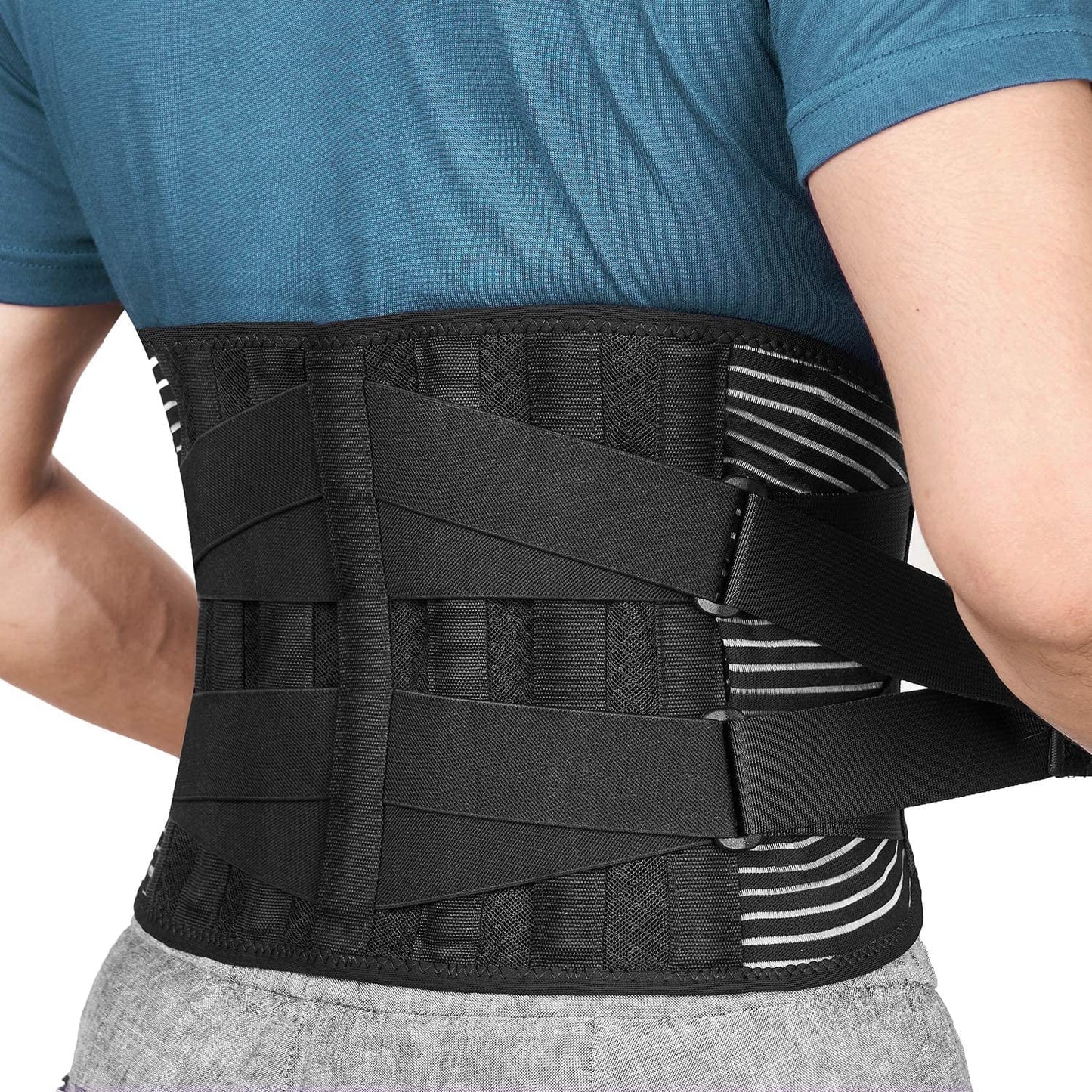 Back Braces for Lower Back Pain Relief with 6 Stays Breathable Back Support Belt for Men/Women for work Anti-skid lumbar support belt with 16-hole Mesh for sciatica(XL)