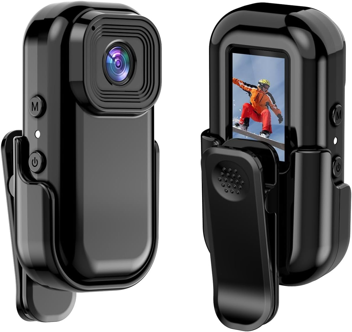 Mini WiFi Action Camera 1080P 30fps Digital Video Camera with 0.96in LCD Screen Built-in Rechrageable Battery Motion Detection with Magnetic Mount Back Clip Protective Cover