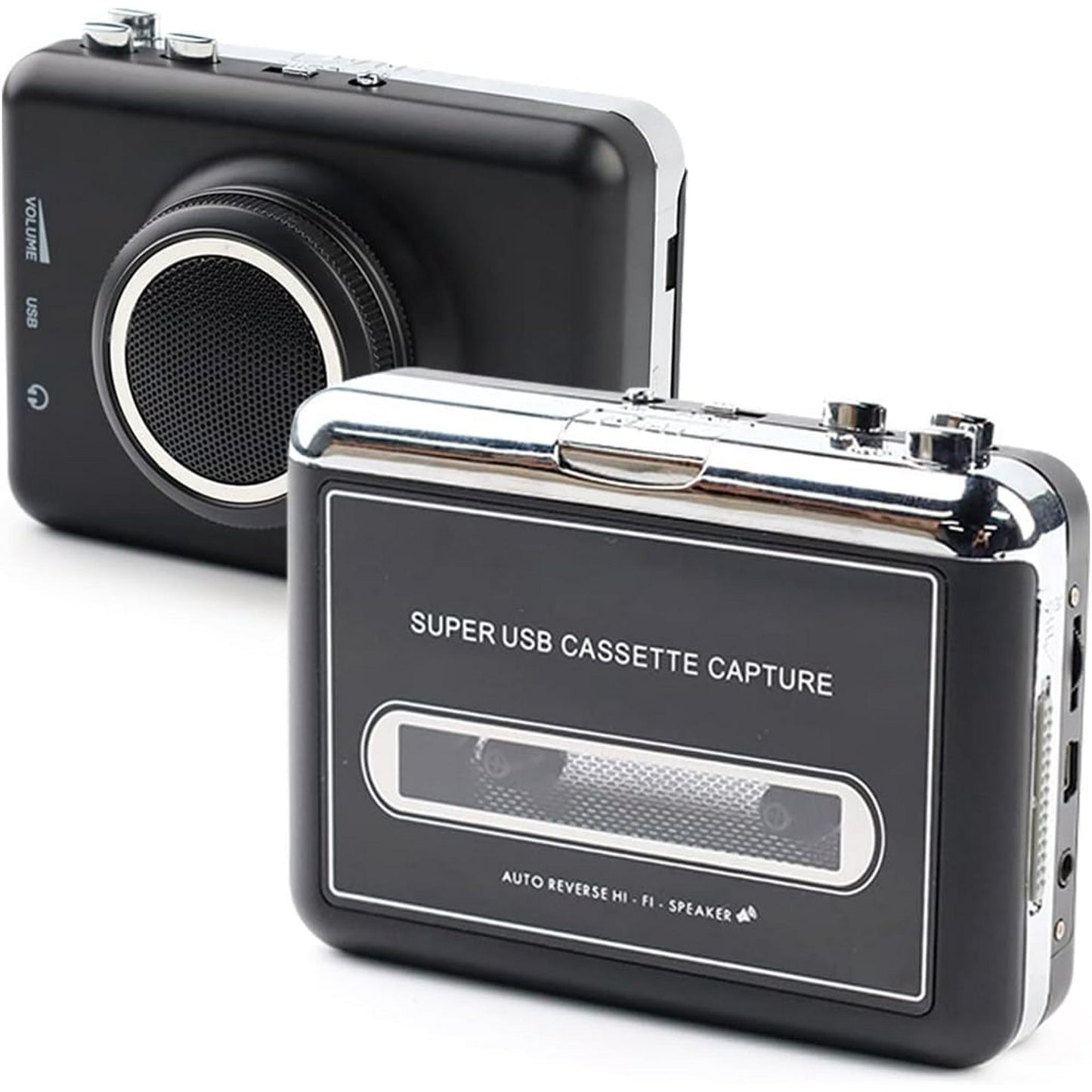 Clear Stereo &Auto Reverse Walkman Cassette Player with Detachable External Speaker-Portable Cassette to MP3 Digital Converter- Convert Tapes to Digital Format via USB-Compatible with MAC Laptops & PC