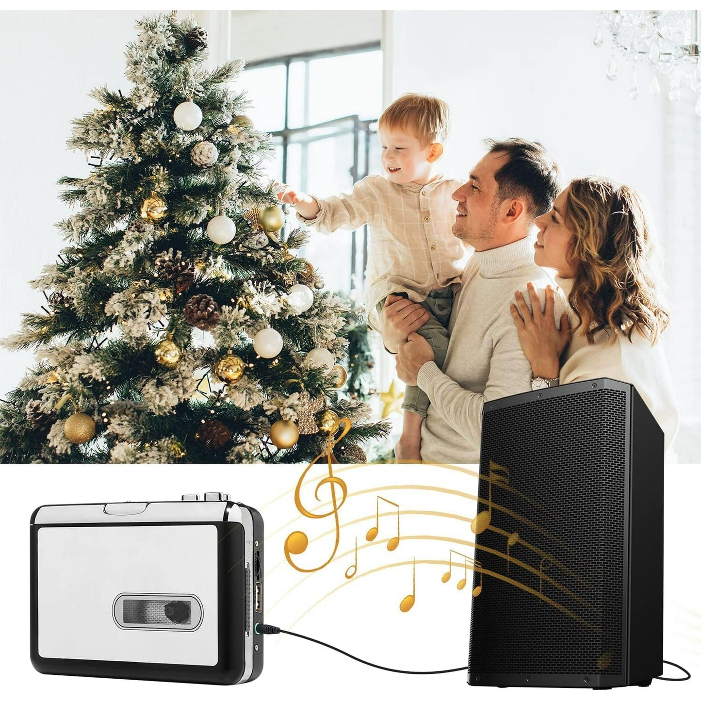 Portable Walkman Cassette Player  Best Overall Standalone USB Cassette to MP3 Converter  Audio Music Cassette Tape to Digital Converter Player (White