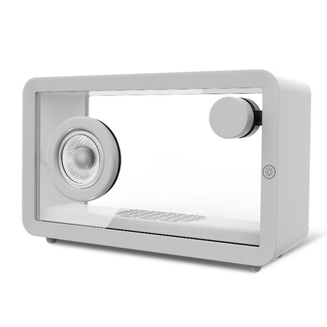 Portable Retro Bluetooth Speaker  Transparent Glass Hi-Fi Audio Speaker  DIY Desktop Speaker  Bar Colorful Ambient Light Music Player for Computer、Office、Shower  White