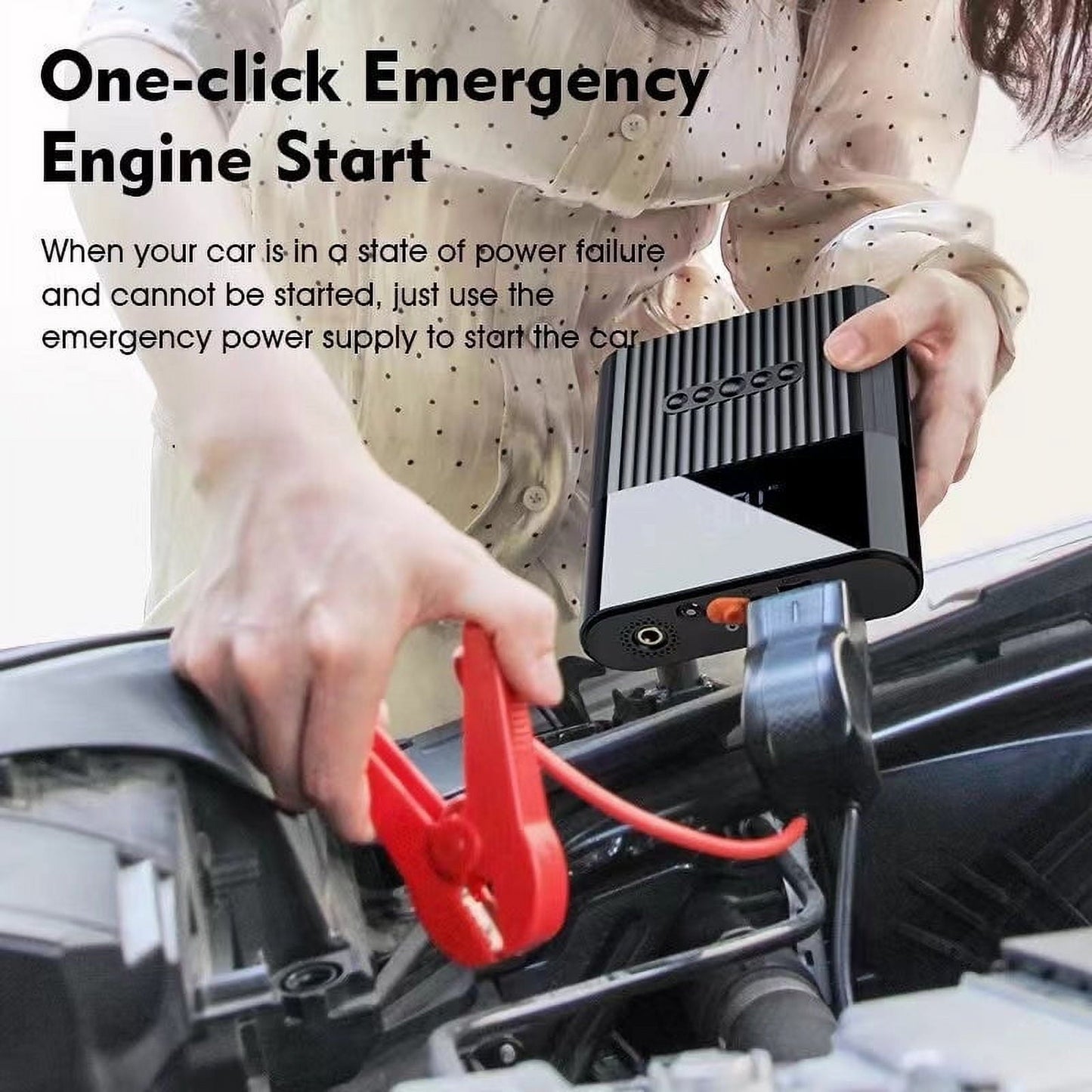 Jump Starter with Air Compressor  Mini Inflator Electric Tire Pump 8800mAh with 150 PSI Digital LCD LED Light Power Bank Jump Starter 12V Portable Battery Jump Box for Car Bicycle Tires Inflatables