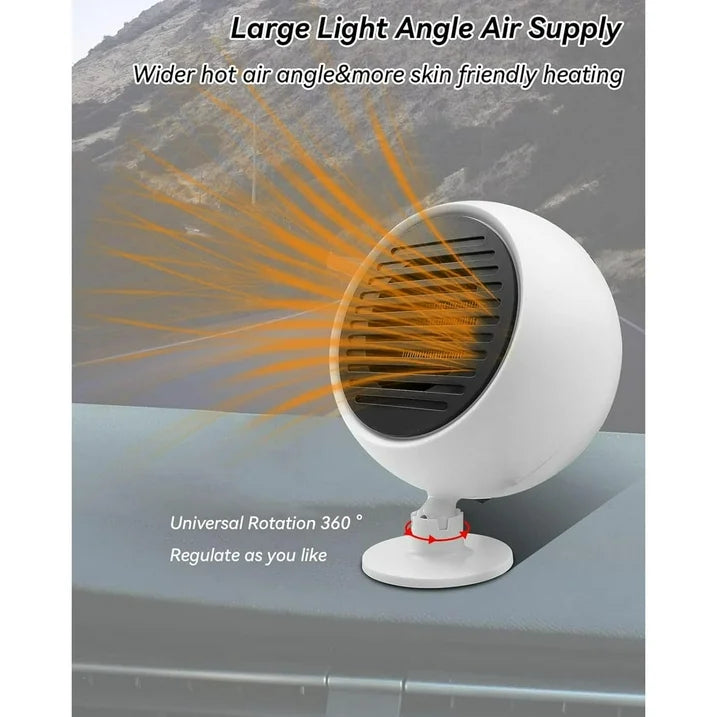 2 In 1 Car Heater Cooler Fan  12V Car Heater Portable 180W Car Air Heater Mini Car Speed Cooling Fan Windshield Defroster Demister 360° Rotatable Heater and Defogger for Car  SUV and more Black