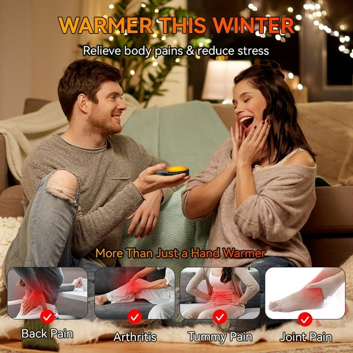 Rechargeable Hand Warmers  2 PC 6000mAh Electric Portable Heater  20 Hrs Long Heating Hot Pockets Hand Heater Warmer  Hunting Gear  Christmas Gifts for Women  Men  Raynauds  Camping  Golf  Outdoors