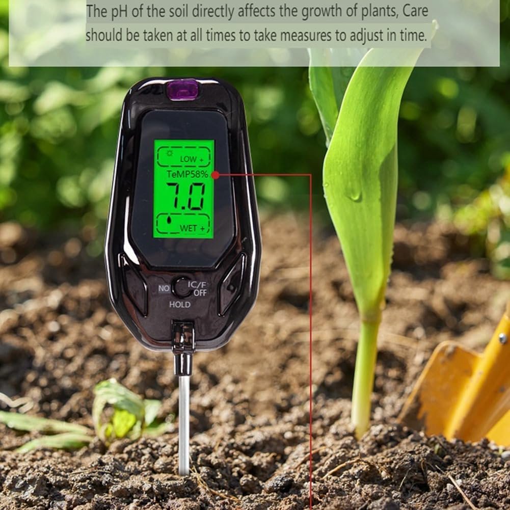 MUSICOZY Soil Tester Moisture Soil Test Kit Light PH Temperature Humidity 5 in 1 Tester Plants Crops Flowers Vegetable Soil Detector