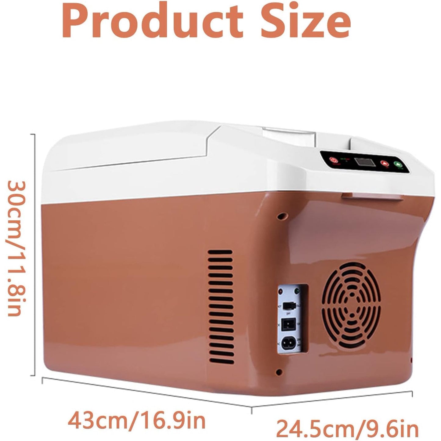 15L Car Refrigerator 12V/24V/110V  Hot Cold Portable Electric Cool Box Mini Fridge Quiet Camping Freezer Vehicle Truck RV Boat Fast Cooling for Both Car And Home Use