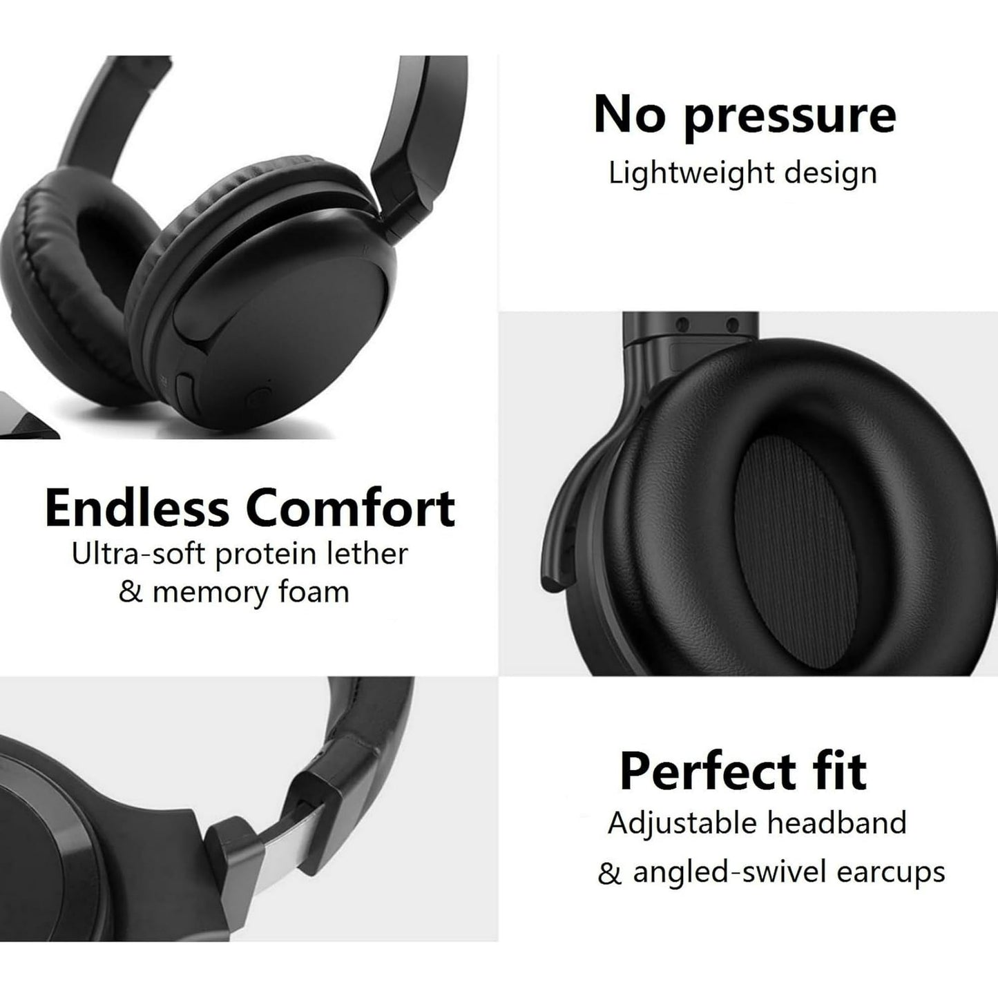 Wireless TV Headphones Wireless Headphones Headset with FM Radio 3 in1 Funcitons FM Wireless TV Headphone HiFi Stereo Lightweight Headphones for Home Office Game Computer