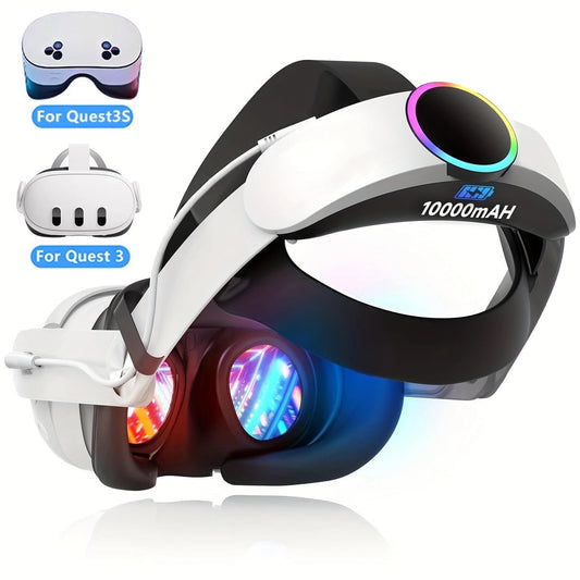 Battery Head Strap for Meta Quest 3/3S  10000mAh Charging Elite Strap Replacement for Enhanced Comfort and Play Time  Adjustable Elite Strap VR Accessories for Meta/Oculus Quest 3S