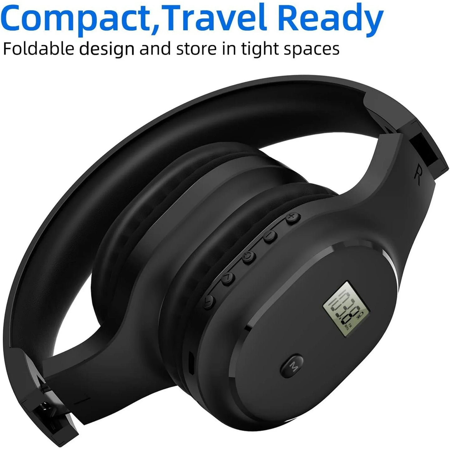 FM Radio Headphones with Bluetooth  Rechargeable Portable Headset with Built-in Microphone  Lightweight and Comfortable Ear Muffs for Jogging  Cycling