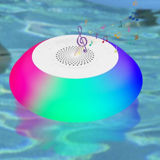Floating Pool Bluetooth Speakers with RGB LED  Waterproof Stereo Sound Floating Speaker  Built-in Mic Wireless Shower Speaker for Hot Tub Pool Bathtub Shower Outdoor Swim  Floating Pool Lights