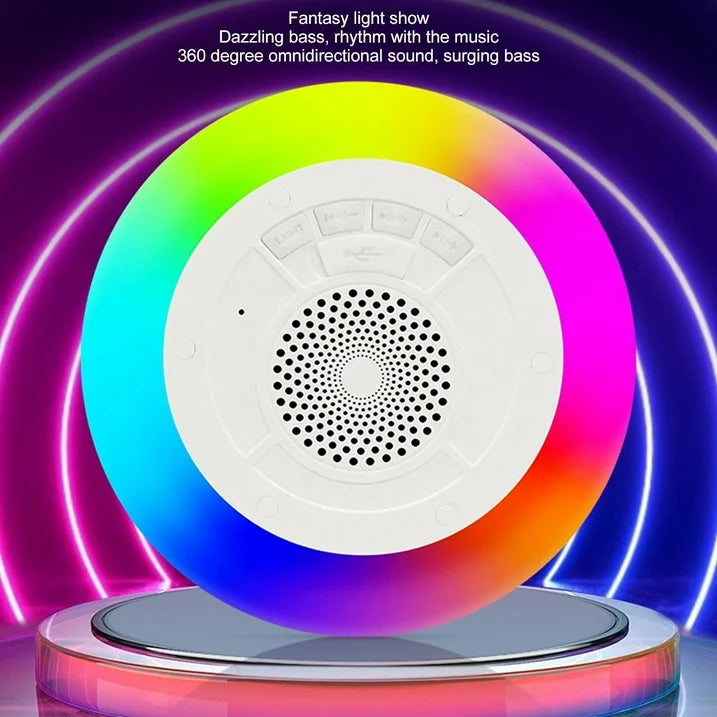 Floating Pool Bluetooth Speakers with RGB LED  Waterproof Stereo Sound Floating Speaker  Built-in Mic Wireless Shower Speaker for Hot Tub Pool Bathtub Shower Outdoor Swim  Floating Pool Lights
