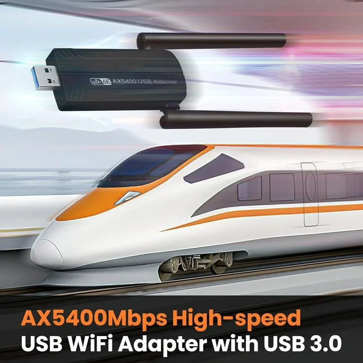 Prociv WiFi 6E USB 3.0 WiFi Adapter for PC Desktop  AX5400M Tri-Band 6GHz/5GHz/2.4GHz Wireless Network Adapter Drive-Free for Windows 10/11 Desktop Laptop Black