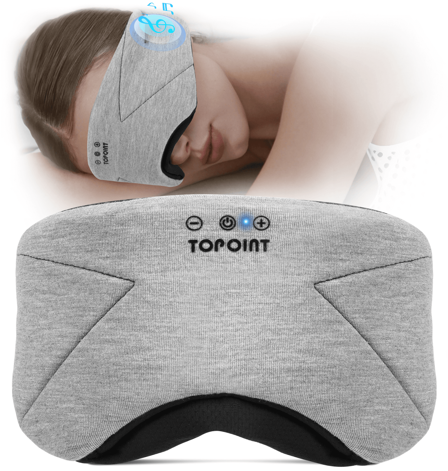 Sleep Mask with Headphones Bluetooth 5.4  TOPOINT Blackout Eye Mask for Sleeping Headphones Earphones with Soft Bamboo Cotton Cooling Breathable  HD Stereo Speaker for Side Sleepers Women Men Travel