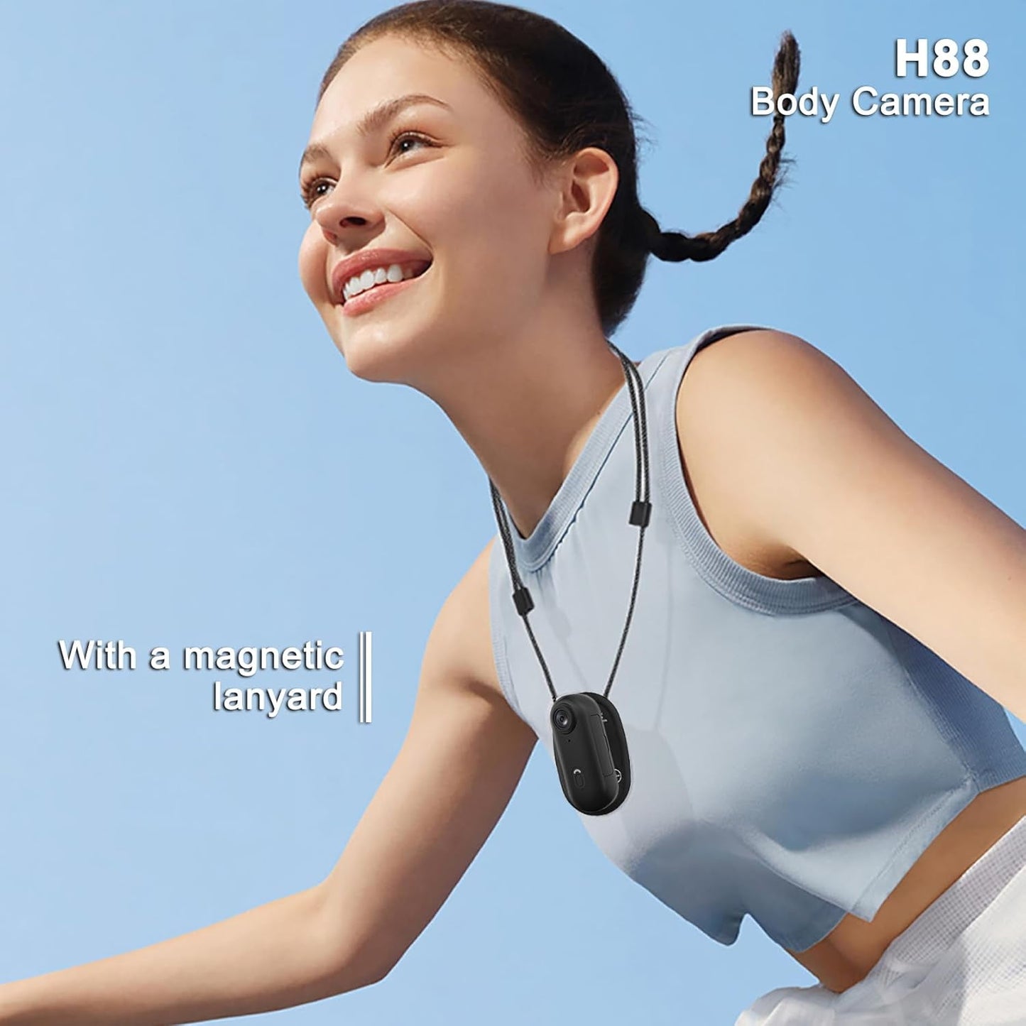 4K Mini WIFI Action Camera 128GB Police Cam Portable Body Cam Wearable Video Recorder with IPX7 Waterproof Underwater Camcorder Helmet Mount Magnetic Sport DV for Bike Cycling Pet Vlogging(Black)