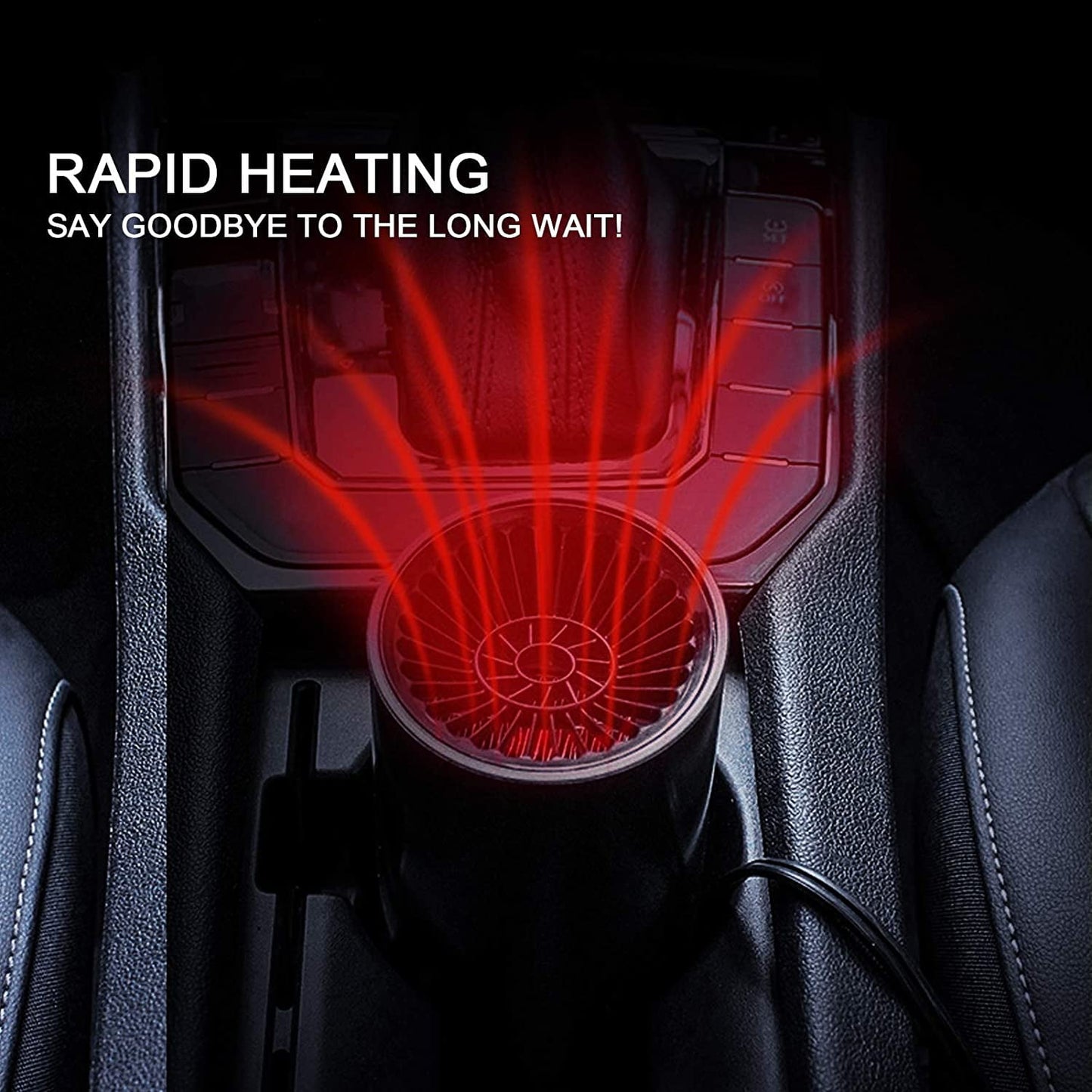 MUSICOZY 2 in1 Car Heater and Cooler 12V 150W Portable Windshield Defogger and Defroster Fast Car Heater Defroster Plug in Automobile Windscreen Fan with Suction Holder for All Cars Black