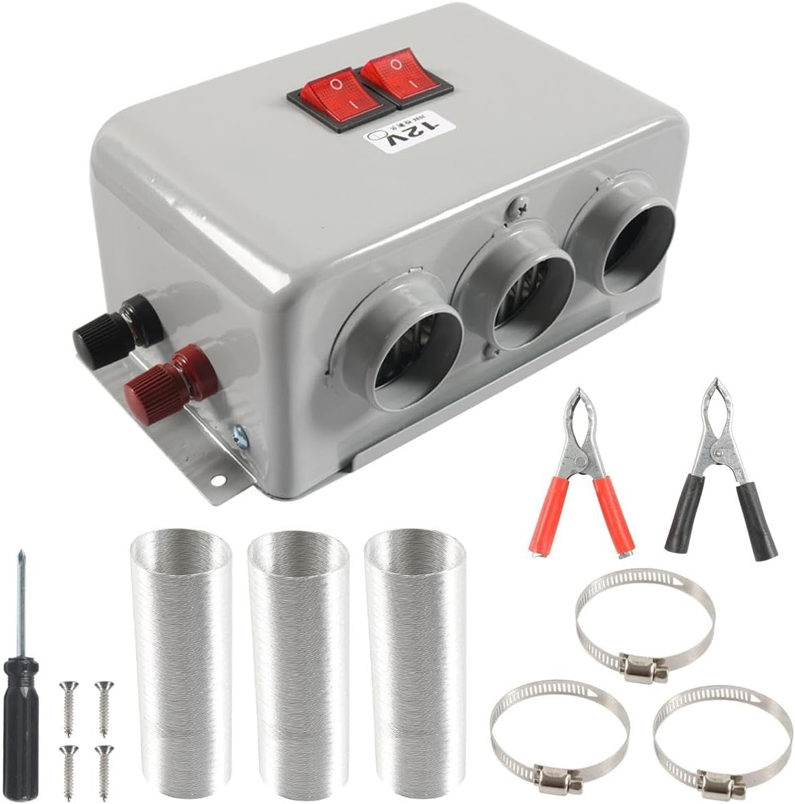 Car Heater Auto Interior Heater Fan 12V 600W‑800W Dual Gear Car Demister Winter Fast Heating Warmer Frost Removing Low Noise Car Windshield Defroster and Defogger for RV Vehicle Trucks Boat(80-100℃)