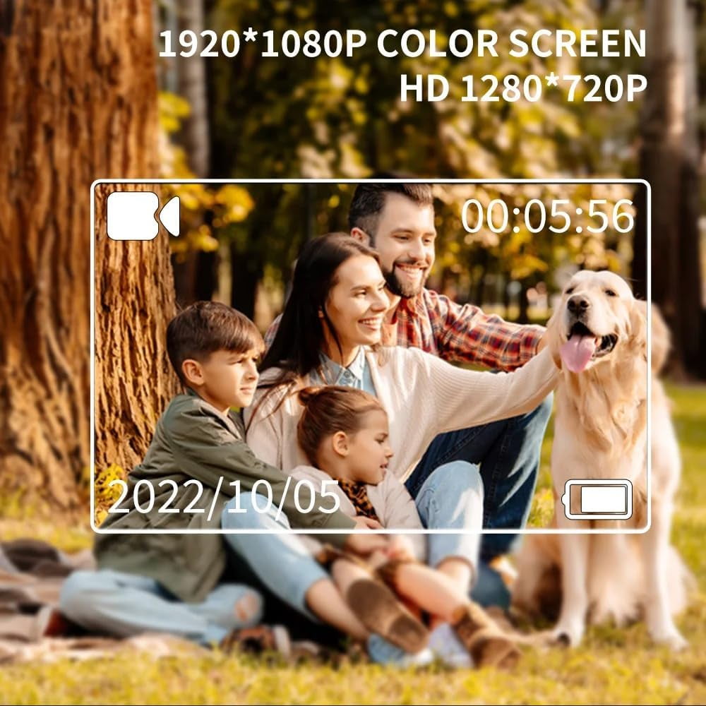 Mini WiFi Action Camera 1080P 30fps Digital Video Camera with 0.96in LCD Screen Built-in Rechrageable Battery Motion Detection with Magnetic Mount Back Clip Protective Cover