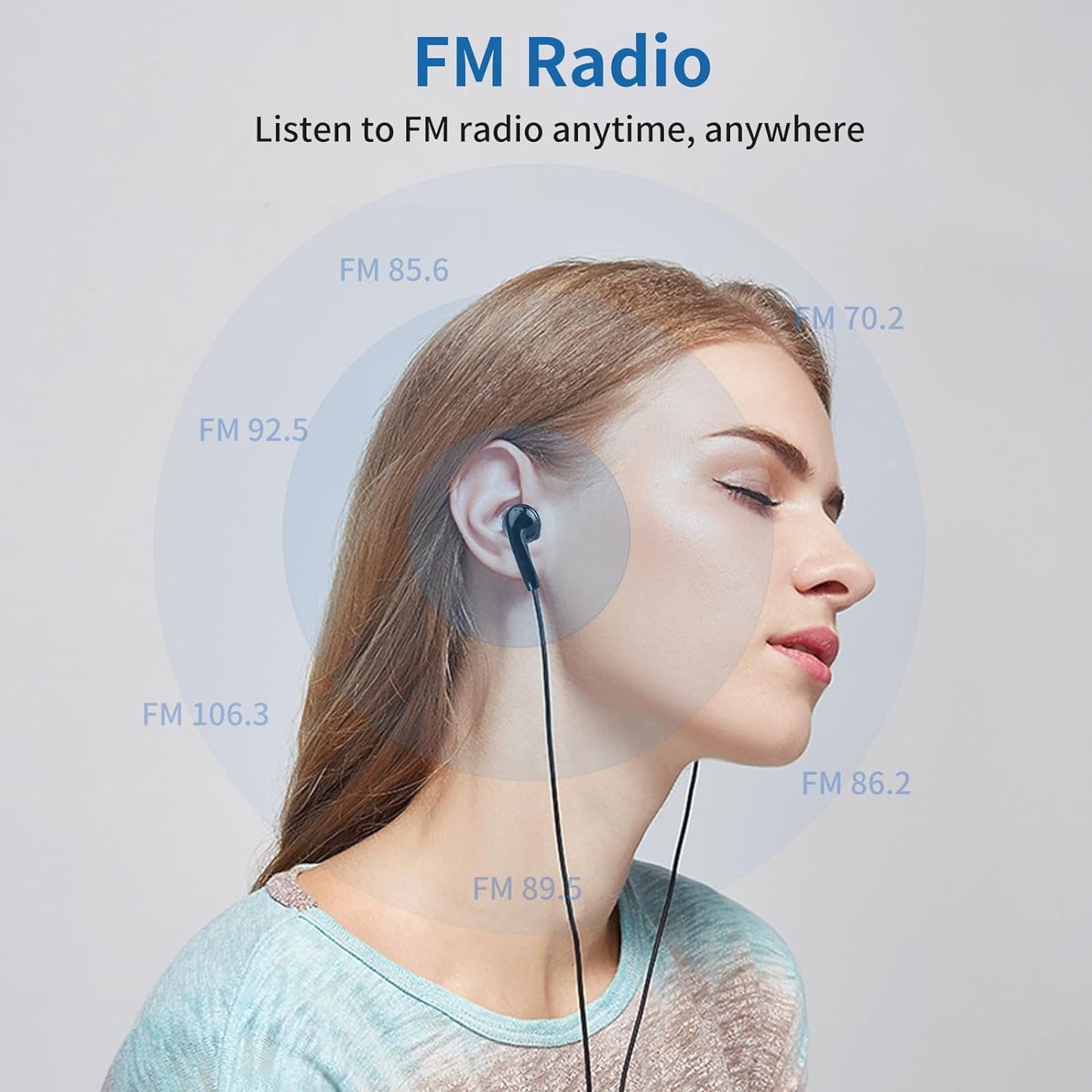 MP3 Player Music Player with 32GB Micro SD Card Earphone Build-in Speaker/Photo/Video Play/FM Radio/Voice Recorder/E-Book Reader Supports up to 128GB for Kids Running Walking