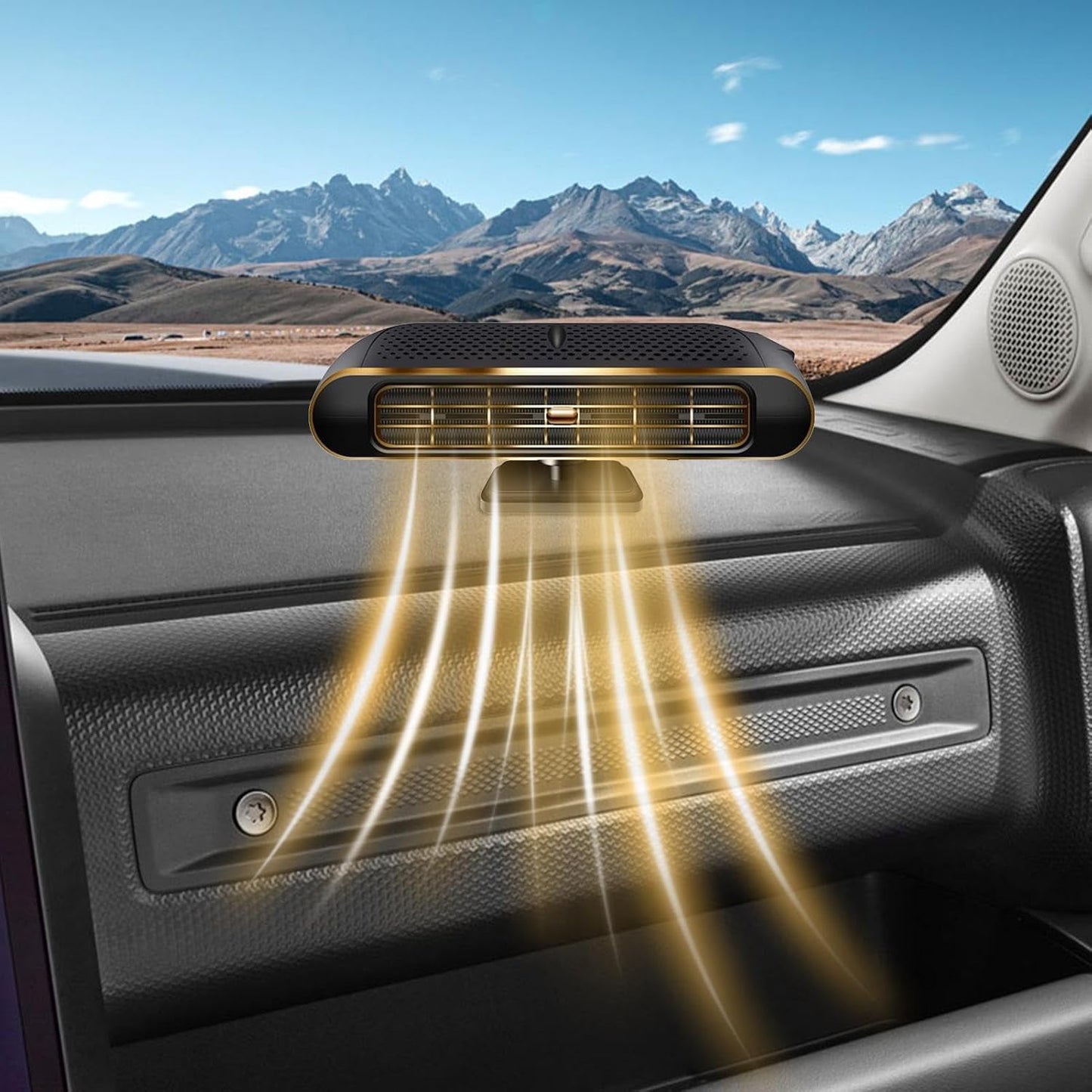 Portable Heater for Car 2 in 1 Fast Heating & Cooling Function 360 Degree Rotary 150W Portable Windshield Defroster Demister with Air Fan Car Heating Fan