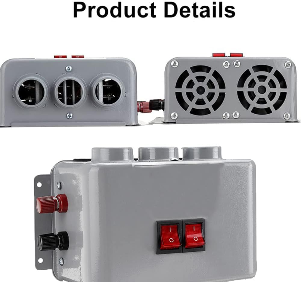 Car Heater Auto Interior Heater Fan 12V 600W‑800W Dual Gear Car Demister Winter Fast Heating Warmer Frost Removing Low Noise Car Windshield Defroster and Defogger for RV Vehicle Trucks Boat(80-100℃)