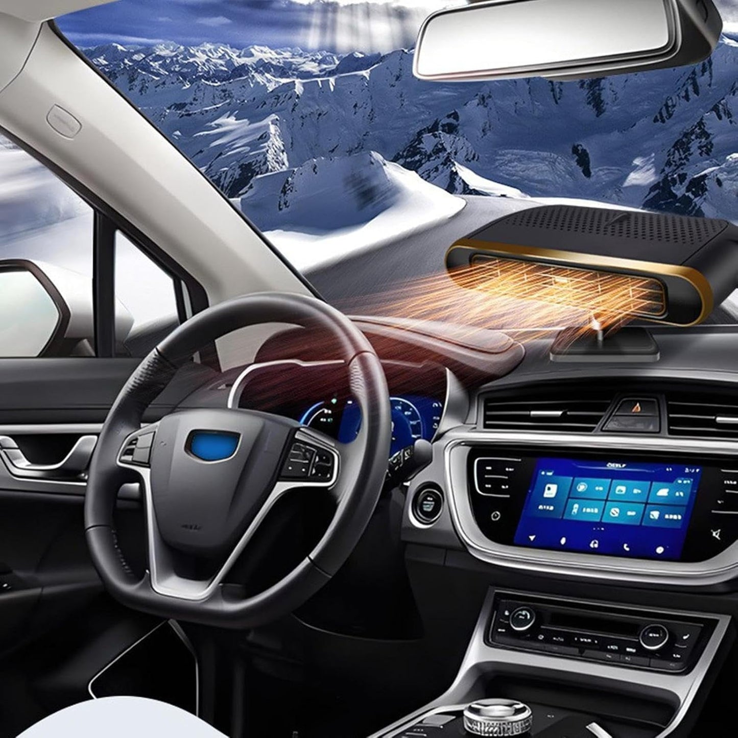 Portable Heater for Car 2 in 1 Fast Heating & Cooling Function 360 Degree Rotary 150W Portable Windshield Defroster Demister with Air Fan Car Heating Fan