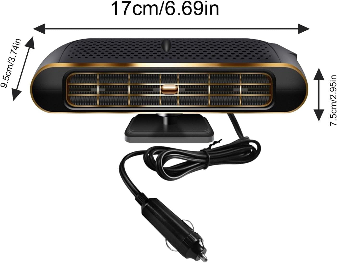 Portable Heater for Car 2 in 1 Fast Heating & Cooling Function 360 Degree Rotary 150W Portable Windshield Defroster Demister with Air Fan Car Heating Fan