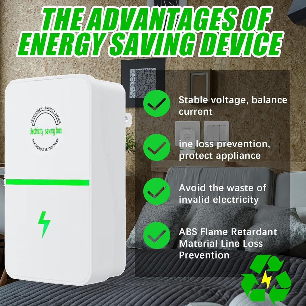 Electricity Saving Box,Energy Saving Device,High Efficiency Household Stable Voltage Device US Plug Reduces Energy Costs, Stabilize Voltage 2 Pack