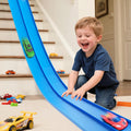 15 Ft Slot Car Race Track Sets, Flexible Race Tracks for Kids Ages 4-8 with 4 Toy Cars Suction Cups, Portable DIY Racetrack Compatible with Diecast 1/64th Cars, Ideal Gift for Kids Toys