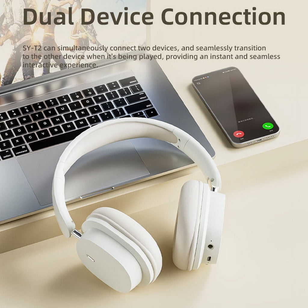 Wireless Bluetooth Headphones Over Ear Hi-Fi Stereo Wireless Headphones Foldable/Wired/Wireless with Microphone/TF Available for TV Travel Home Office Headset Quick Charge 20 Hours Playtime Blue