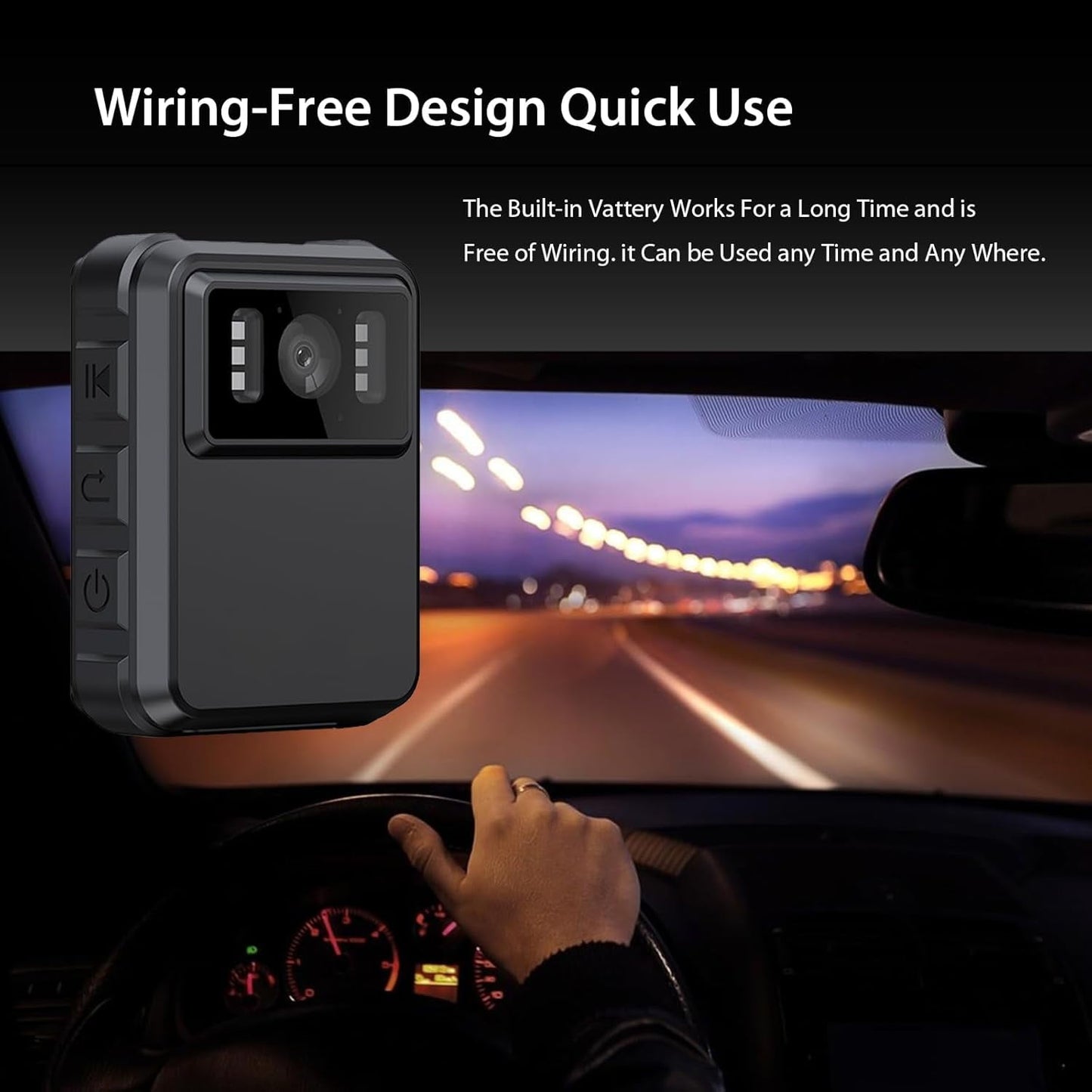 Police Body Cameras with Audio and Video Recording Body Mounted Video Camera Built-in 64GB Personal Wearable Cam with 2.0” Screen Night Vision IP65 for Police Law Enforcement Security(No Wifi)